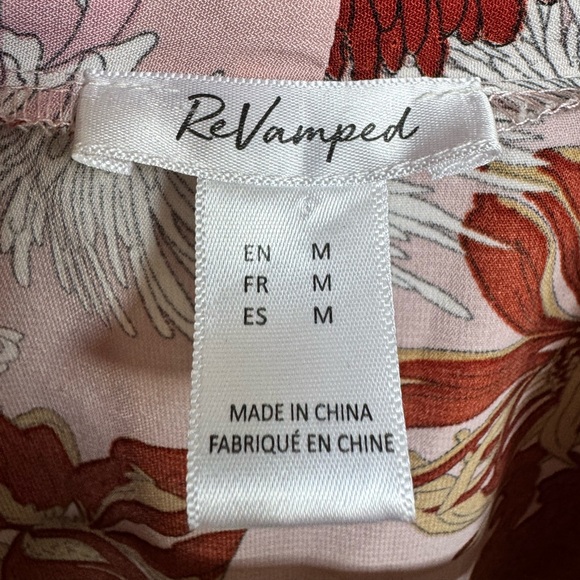 Revamped Dusty Rose Floral 3/4 Sleeve Duster Jacket. Size M - Picture 3 of 4